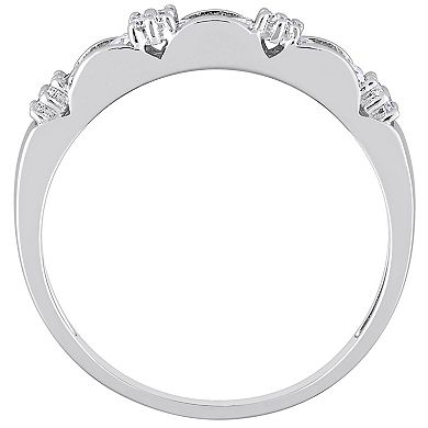 Stella Grace Sterling Silver 3/8 Carat T.W. Lab-Created Moissanite Anniversary Ring