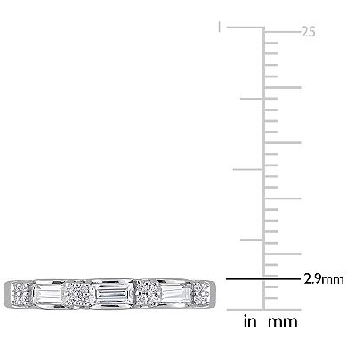 Stella Grace Sterling Silver 3/8 Carat T.W. Lab-Created Moissanite Anniversary Ring