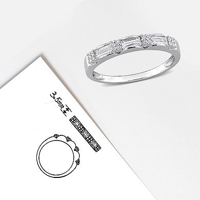 Stella Grace Sterling Silver 3/8 Carat T.W. Lab-Created Moissanite Anniversary Ring