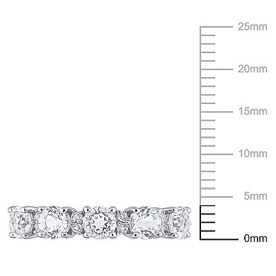 Stella Grace Sterling Silver White Topaz Semi-Eternity Ring