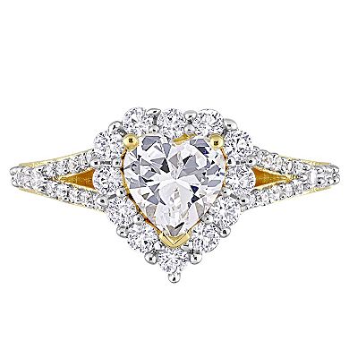 Stella Grace 18k Gold Over Silver Lab-Created White Sapphire Halo Heart Ring
