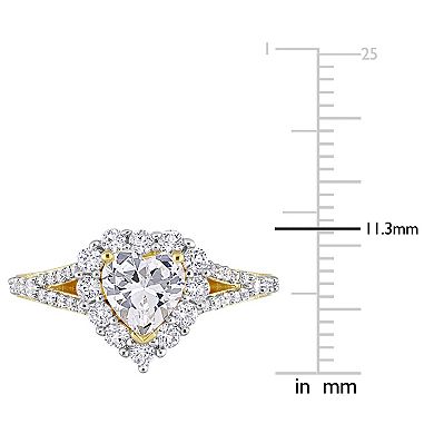 Stella Grace 18k Gold Over Silver Lab-Created White Sapphire Halo Heart Ring