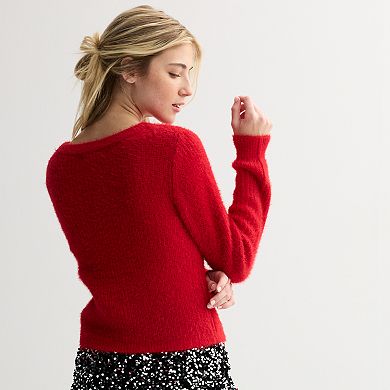 Juniors' madden girl Cut Out Rhinestone Sweater