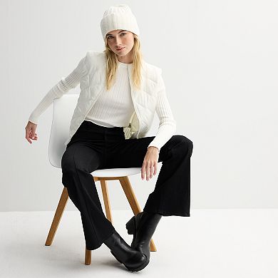 Juniors' madden girl Mockneck Quilted Cardigan Puffer Jacket