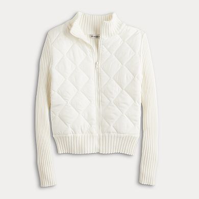 Juniors' madden girl Mockneck Quilted Cardigan Puffer Jacket