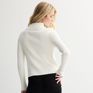 Juniors' madden girl Mockneck Quilted Cardigan Puffer Jacket