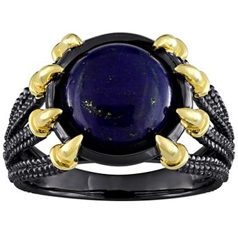 Stella Grace Men's 18k Gold Over Silver Lapis Ring