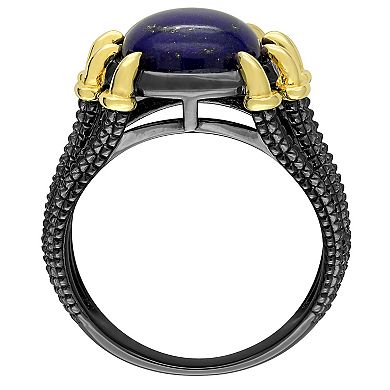 Stella Grace Men's 18k Gold Over Silver Lapis Ring