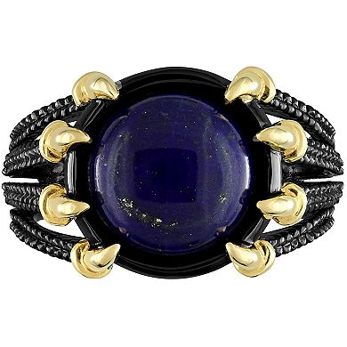 Stella Grace Men's 18k Gold Over Silver Lapis Ring