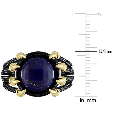 Stella Grace Men's 18k Gold Over Silver Lapis Ring