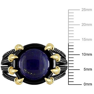 Stella Grace Men's 18k Gold Over Silver Lapis Ring