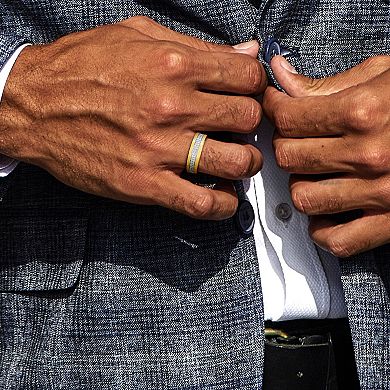 Stella Grace Men's 18k Gold Over Silver 1/10 Carat T.W. Diamond Anniversary Ring