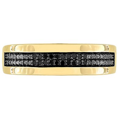 Stella Grace Men's 18k Gold Over Silver 1/10 Carat T.W. Diamond Anniversary Ring