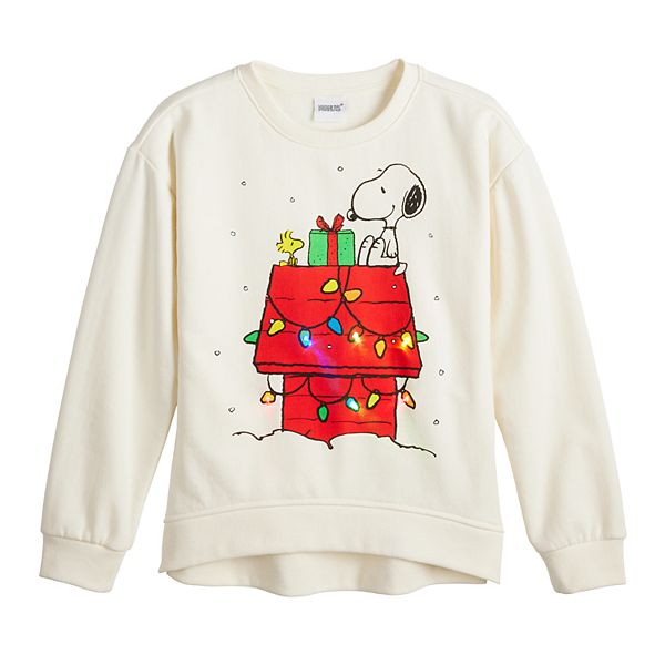 Girls 7-16 Peanuts Snoopy & Woodstock Light-Up Sweatshirt