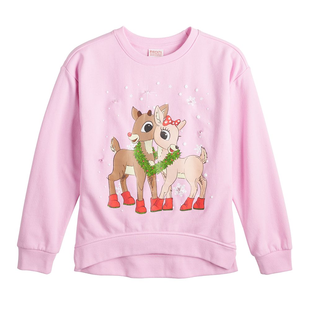 Girls 7-16 Rudolph the Red-Nosed Reindeer Light-Up Sweatshirt