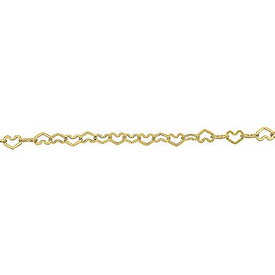 Stella Grace 14k Gold Heart Link Bracelet