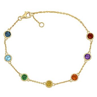 Stella Grace 14k Gold Multi-Gem Station Bracelet