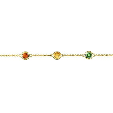 Stella Grace 14k Gold Multi-Gem Station Bracelet