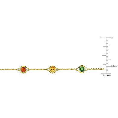 Stella Grace 14k Gold Multi-Gem Station Bracelet