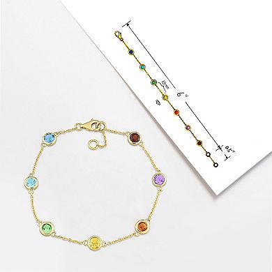 Stella Grace 14k Gold Multi-Gem Station Bracelet