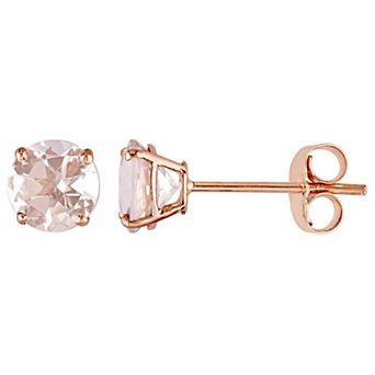 Stella Grace 14k Rose Gold Morganite Solitaire Stud Earrings