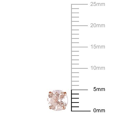 Stella Grace 14k Rose Gold Morganite Solitaire Stud Earrings