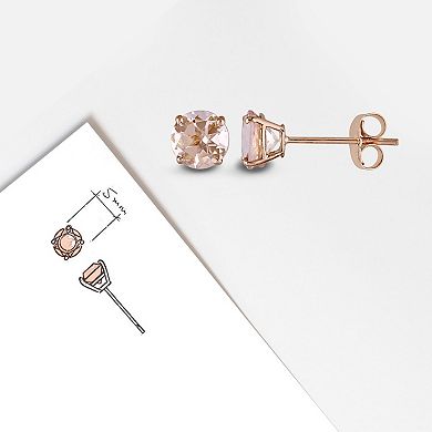 Stella Grace 14k Rose Gold Morganite Solitaire Stud Earrings