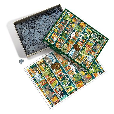 Outset Media Cobble Hill 1000 Piece Puzzle: The Purrfect Bookshelf