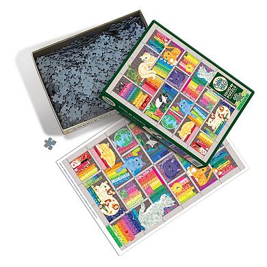 Cobble Hill 1000 Piece Puzzle: Rainbow Cat Quilt
