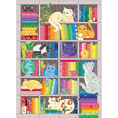 Cobble Hill 1000 Piece Puzzle: Rainbow Cat Quilt
