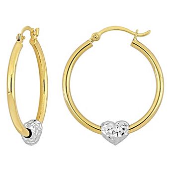 Stella Grace Two-Tone Heart Hoop Earrings