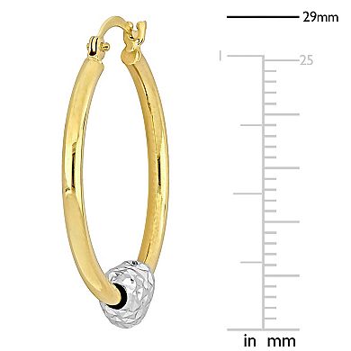 Stella Grace Two-Tone Heart Hoop Earrings