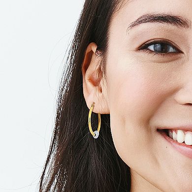 Stella Grace Two-Tone Heart Hoop Earrings