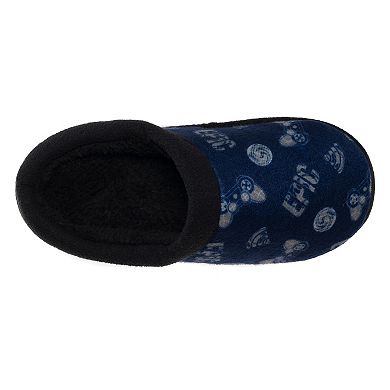 Boys Cuddl Duds® Printed Gamer Fleece Clog Slippers