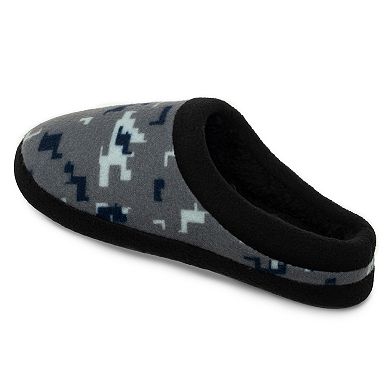 Boys Cuddl Duds® Printed Glitch Fleece Clog Slippers