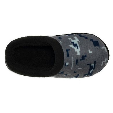 Boys Cuddl Duds® Printed Glitch Fleece Clog Slippers