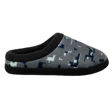 Boys Cuddl Duds® Printed Glitch Fleece Clog Slippers