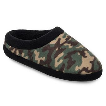 Boys Cuddl Duds® Printed Camo Fleece Clog Slippers
