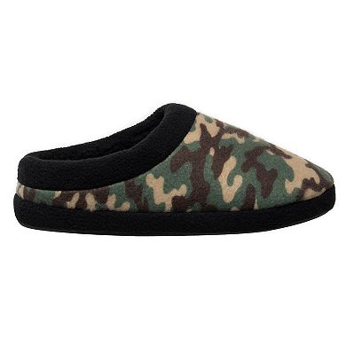 Boys Cuddl Duds® Printed Camo Fleece Clog Slippers