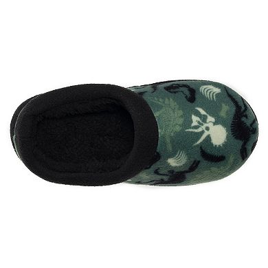Boys Cuddl Duds® Printed Dino Fleece Clog Slippers