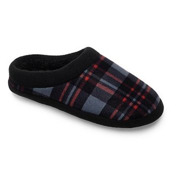Boys Cuddl Duds® Printed Plaid Fleece Clog Slippers