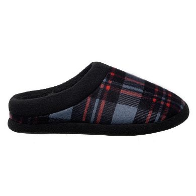 Boys Cuddl Duds® Printed Plaid Fleece Clog Slippers