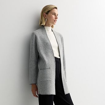 Petite Nine West Clean Collar Coatigan