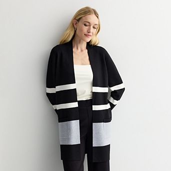 Petite Nine West Clean Collar Coatigan