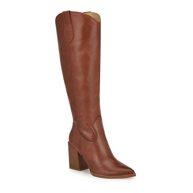 Nine west riding boots cognac hotsell