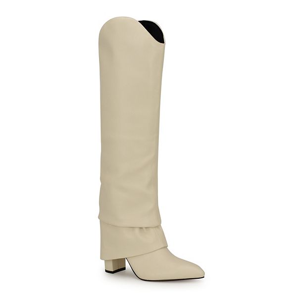 Nine West Lindey Women's Block Heel Pointy Toe Dress Boots