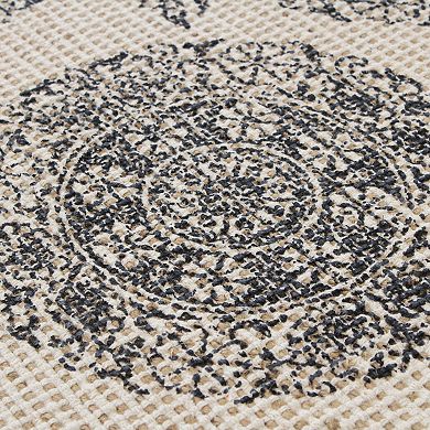 Patina Vie Maison Floral Natural Fiber Cotton Jute Throw Rug