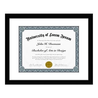 Americanflat Diploma Wood & Glass 8.5" x 11" Mat Frame