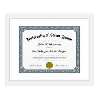 Americanflat Diploma Wood & Glass 8.5" x 11" Mat Frame