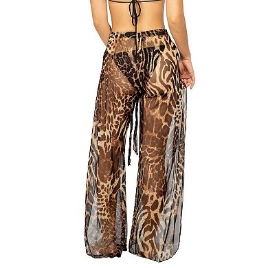 Women's Jordan Taylor Animal Skin Swim Cover-Up Harem Pant